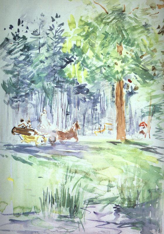 Berthe Morisot Carriage in the Bois de Boulogne Sweden oil painting art